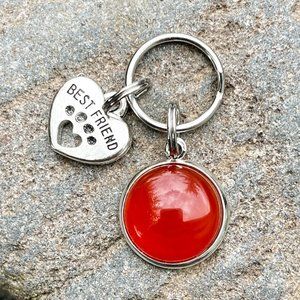 Pet Collar Charm Red Agate